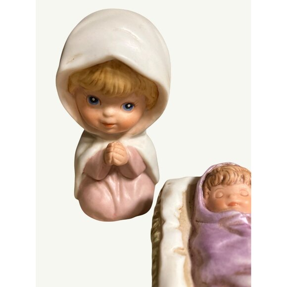 Homco Vintage 3 Piece Porcelain Child Nativity Christmas Figurines #5258 - Picture 4 of 15